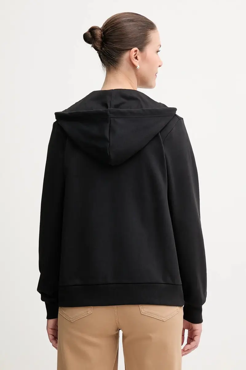 felpa in cotone donna colore nero con cappuccio SF5256 miniatura 3