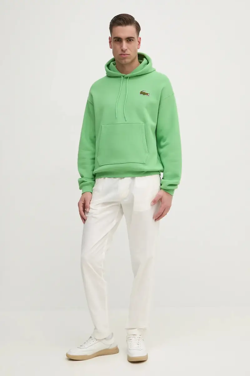 felpa in cotone uomo colore blu con cappuccio SH2754 Verde miniatura 2