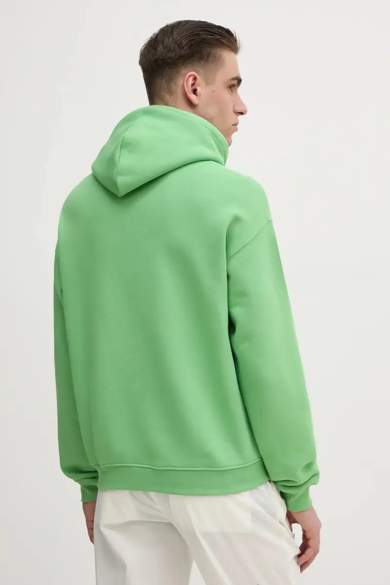 felpa in cotone uomo colore blu con cappuccio SH2754 Verde miniatura 3