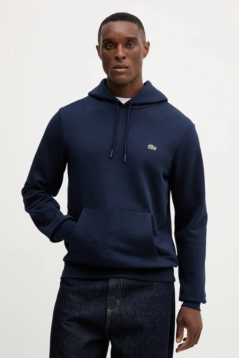 felpa in cotone uomo colore blu navy con cappuccio SH9839