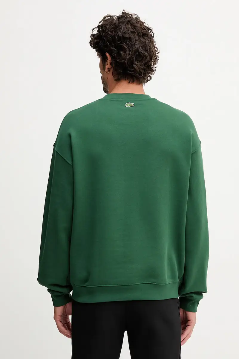 felpa in cotone uomo colore verde con applicazione SH5888 miniatura 3