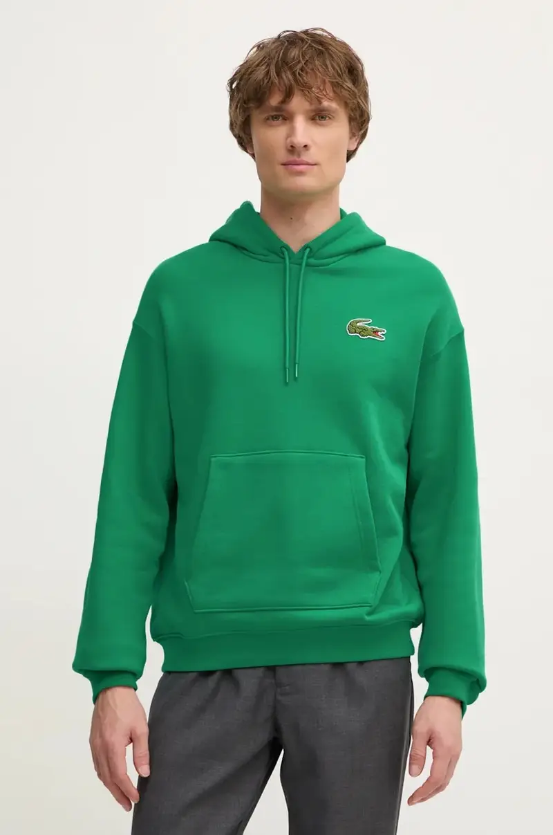 felpa in cotone uomo colore verde con cappuccio SH2754