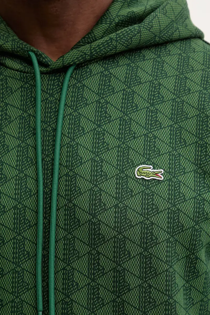 felpa in cotone uomo colore verde con cappuccio SH5885 miniatura 5