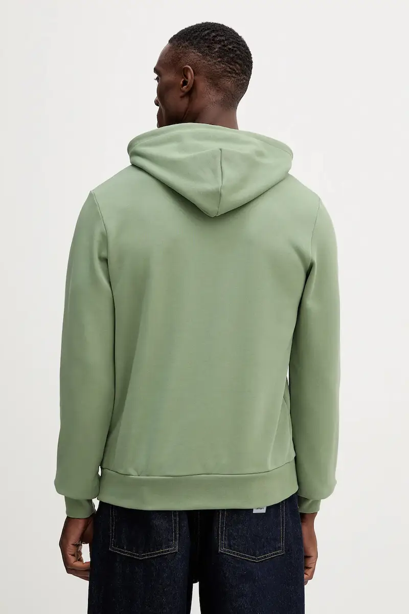 felpa in cotone uomo colore verde con cappuccio SH9839 miniatura 3