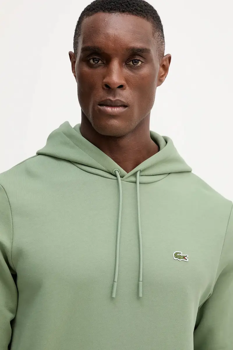 felpa in cotone uomo colore verde con cappuccio SH9839 miniatura 4