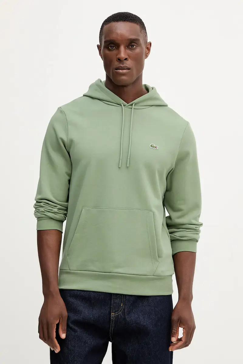 felpa in cotone uomo colore verde con cappuccio SH9839