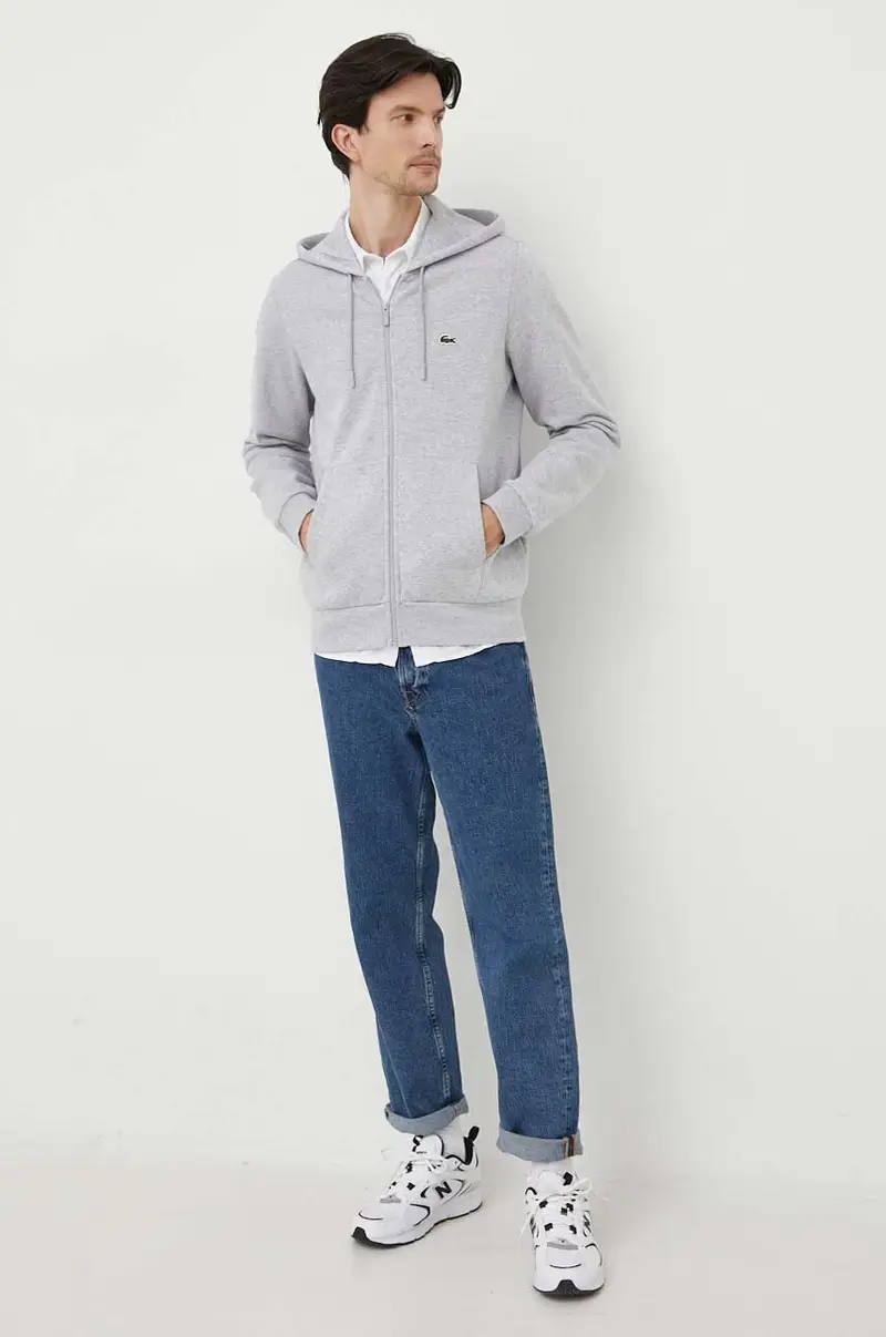 felpa uomo con cappuccio Grigio miniatura 2