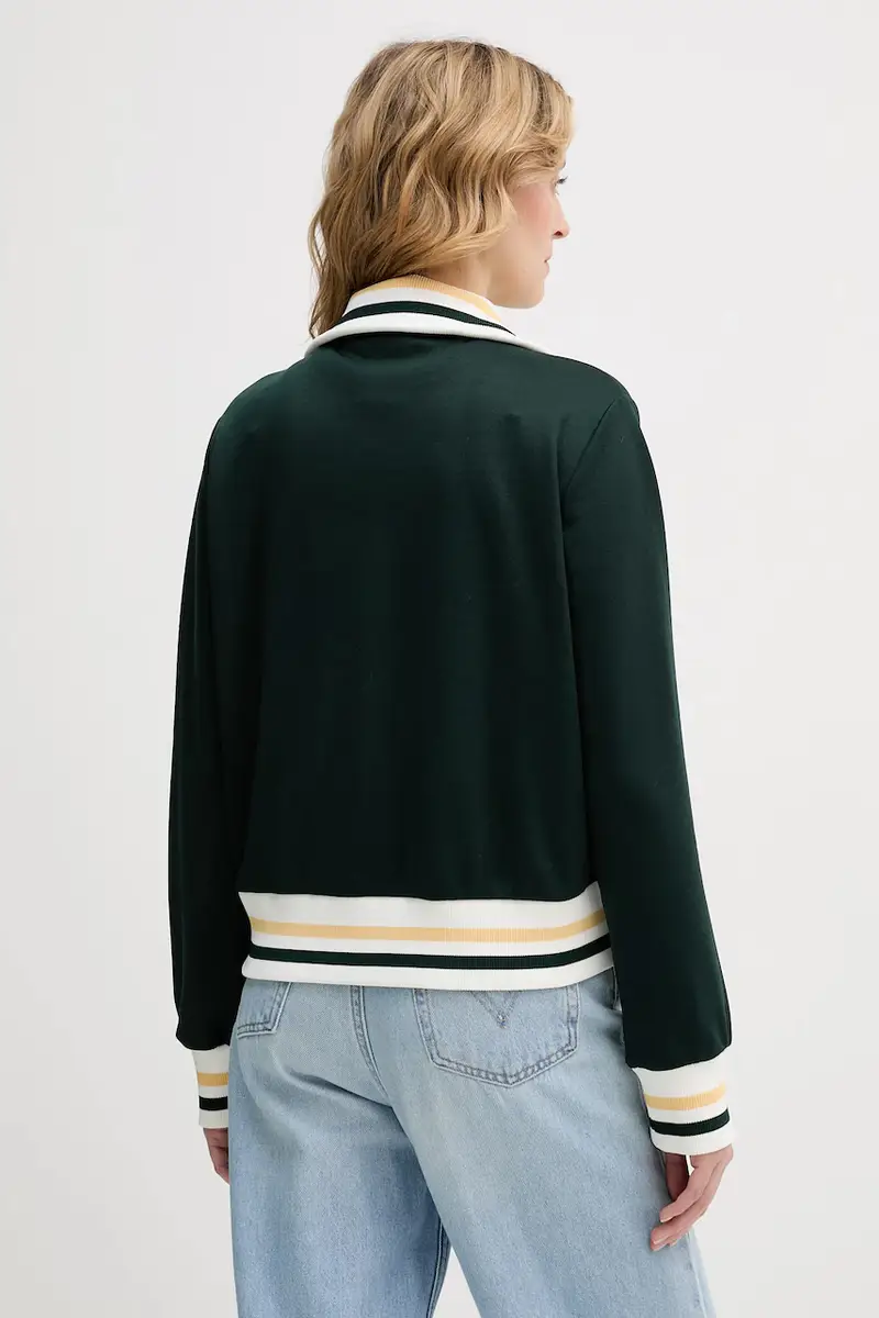 Lacoste Maglia verde con zip miniatura 3