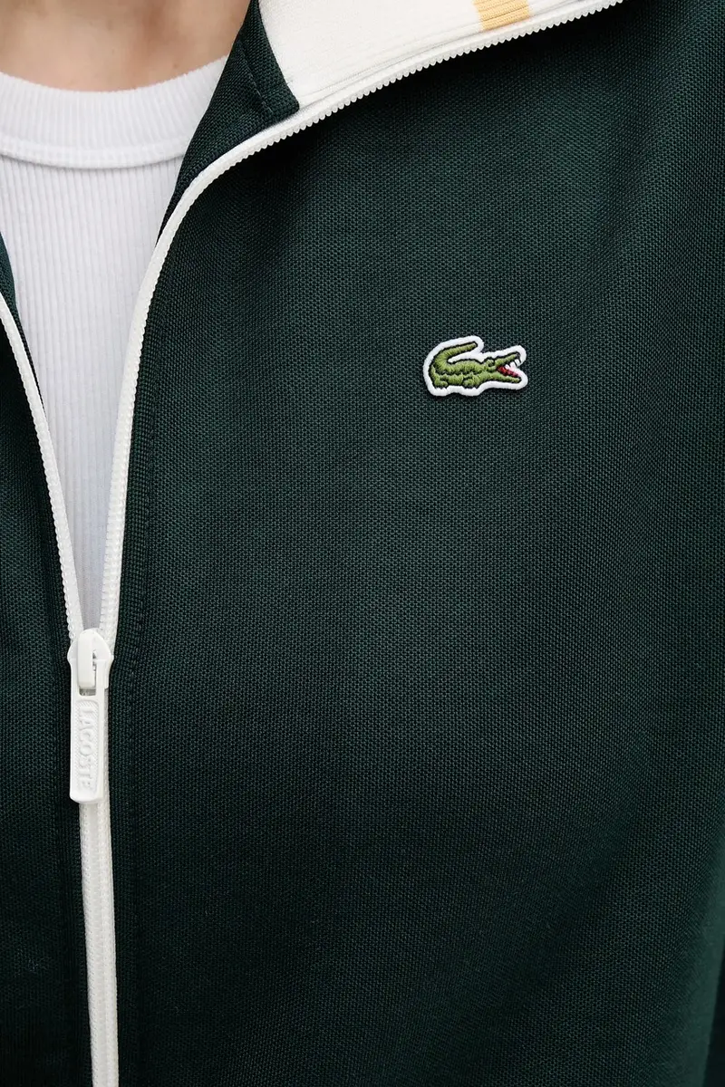 Lacoste Maglia verde con zip miniatura 5