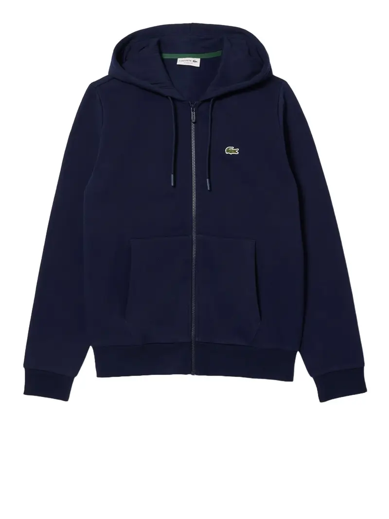 felpa zip lacoste da uomo - blu
