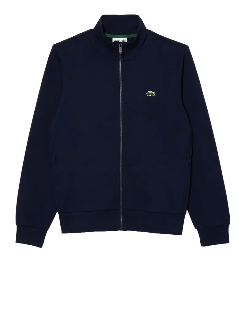 felpa zip lacoste da uomo - blu