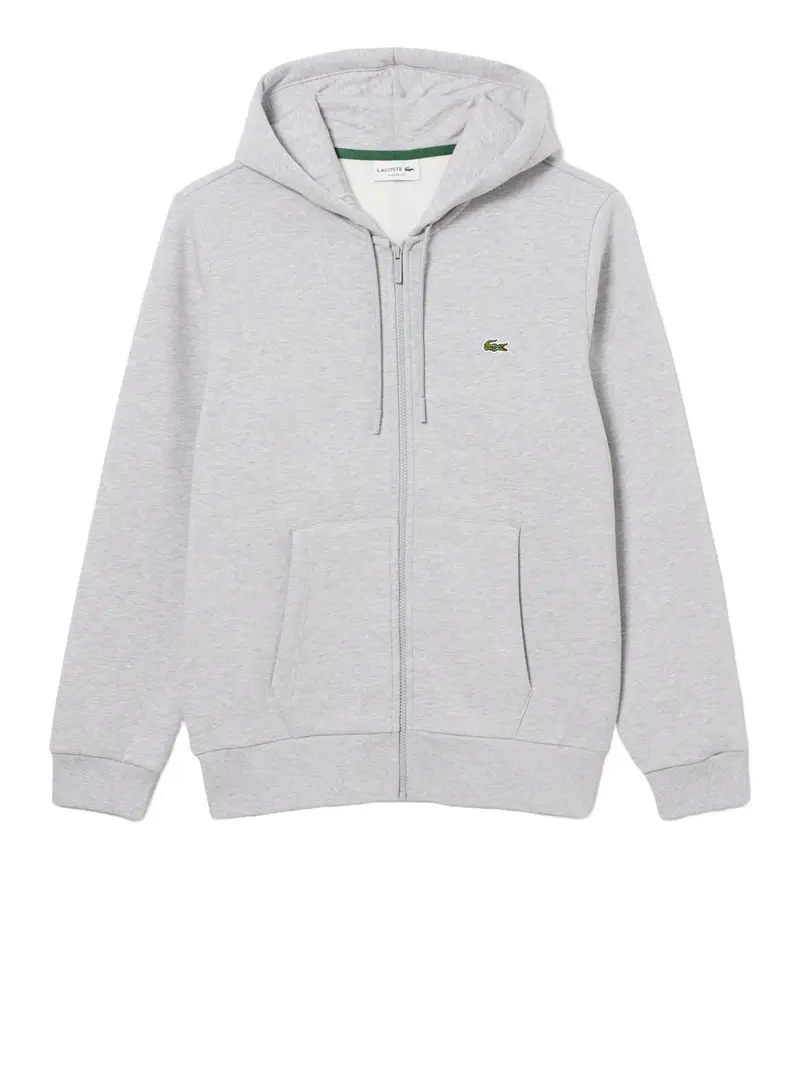 felpa zip lacoste da uomo - grigio