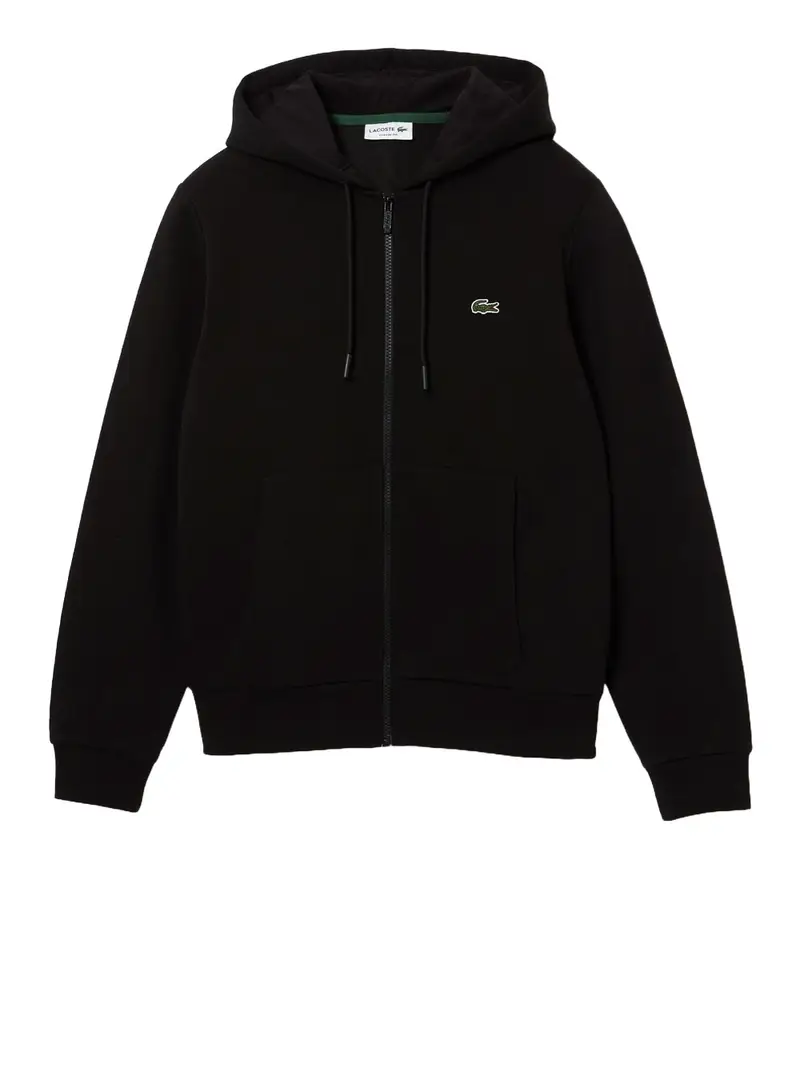 felpa zip lacoste da uomo - nero