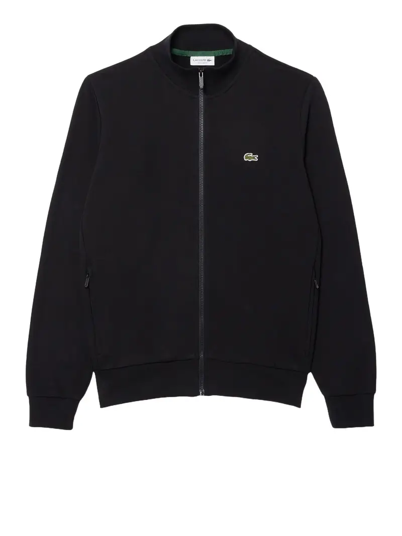 felpa zip lacoste da uomo - nero
