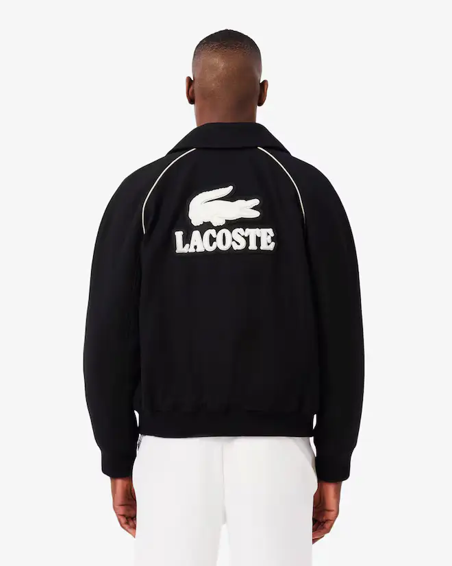 Giacca varsity nera con marchio in lana miniatura 2