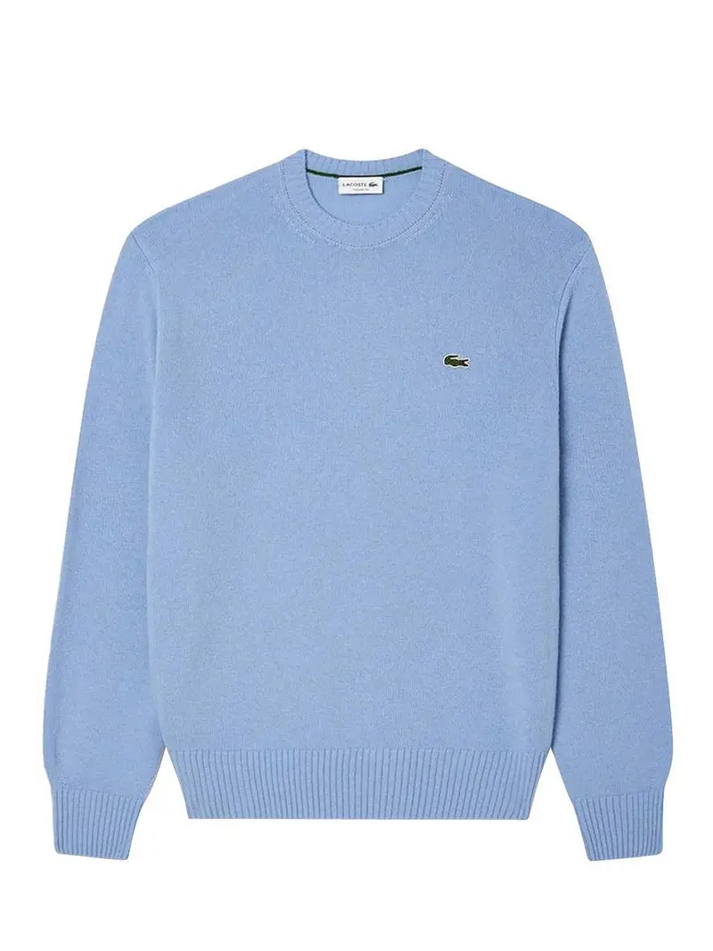 Girocollo in lana cardata Blu