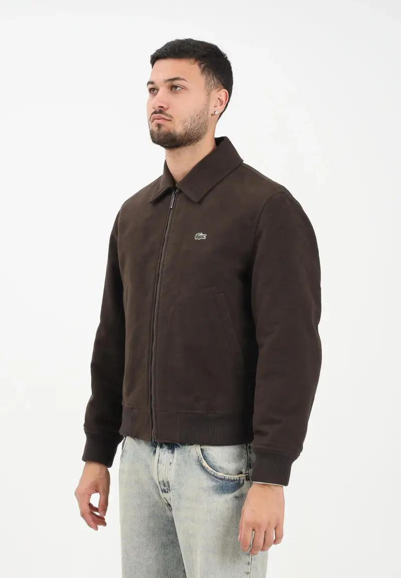 Giubbotto scamosciato marrone da uomo