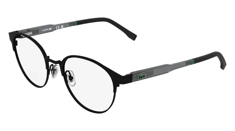 Junior Lacoste L3115 002 Montature da vista Metallo Nero Rotonda Normale