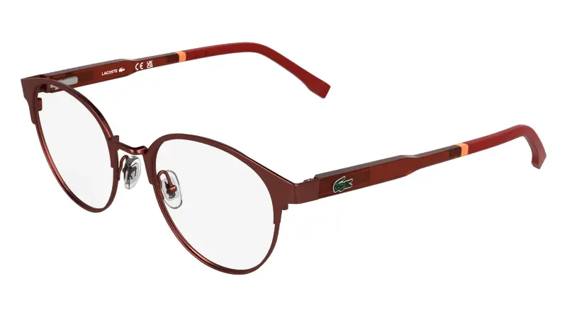 Junior Lacoste L3115 601 Montature da vista Metallo Bordeaux Rotonda Normale