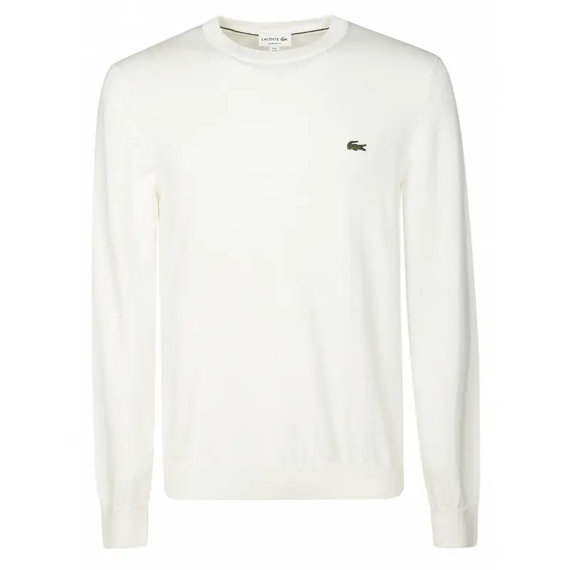 maglia uomo bianco girocollo maniche lunghe in cotone