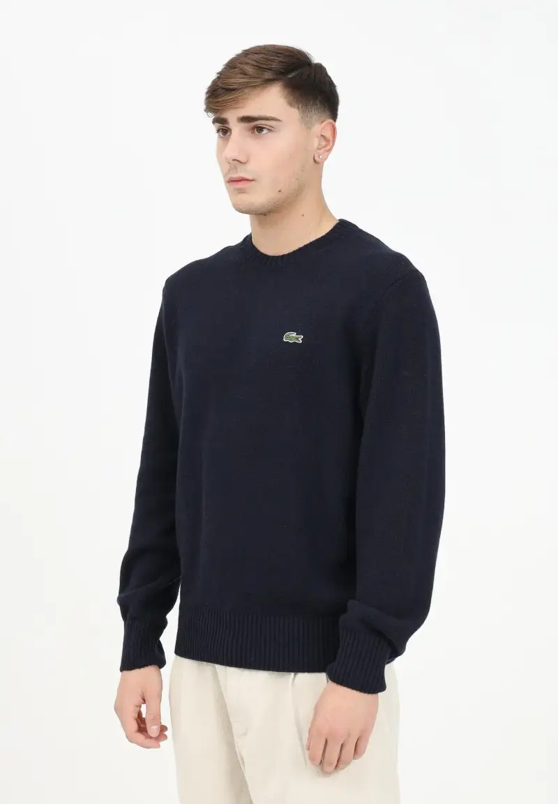 Maglioncino girocollo blu da uomo