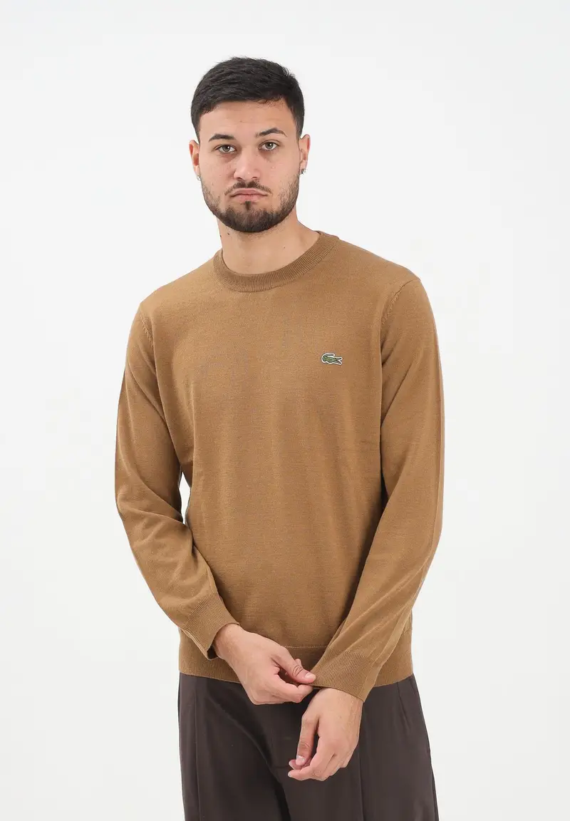 Maglioncino girocollo cammello da uomo miniatura 2