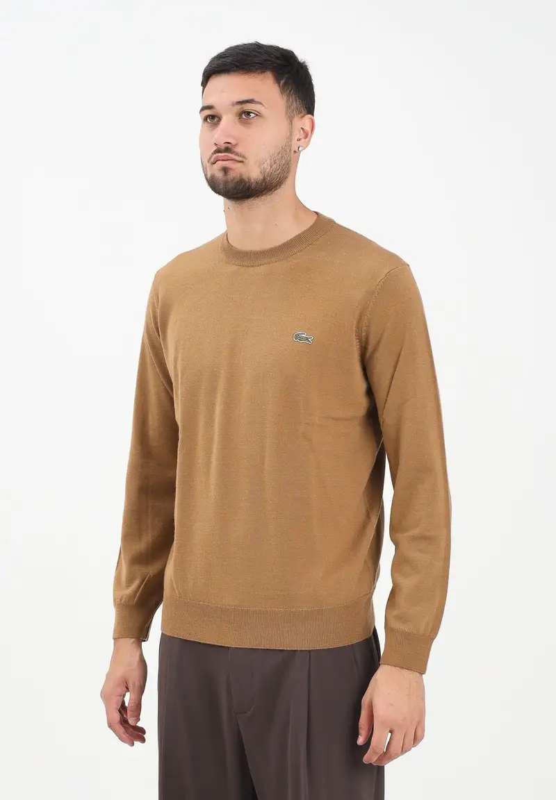 Maglioncino girocollo cammello da uomo