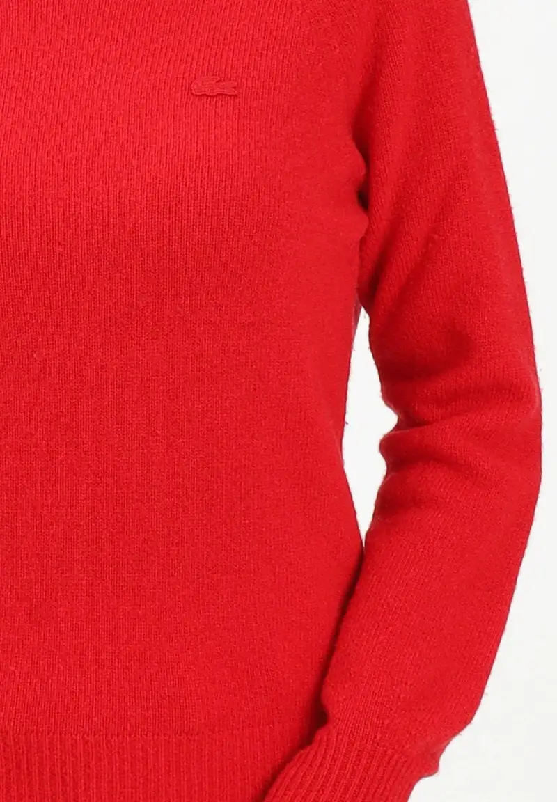 Maglioncino girocollo rosso da donna miniatura 3