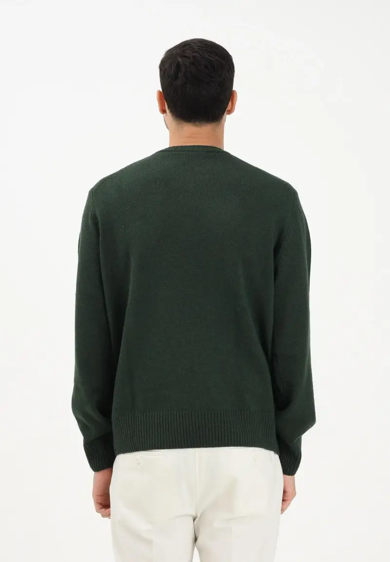 Maglioncino girocollo verde da uomo miniatura 3