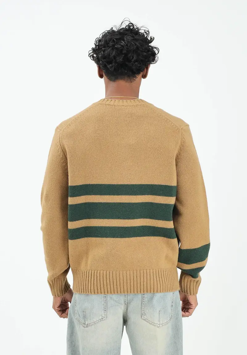 Maglioncino scollo a V cammello da uomo miniatura 3