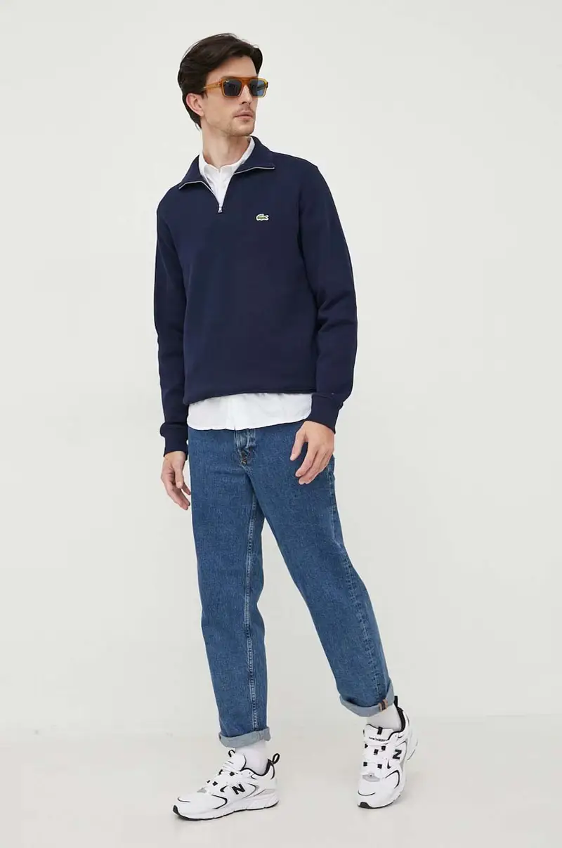 Lacoste Maglione in cotone blu navy miniatura 2