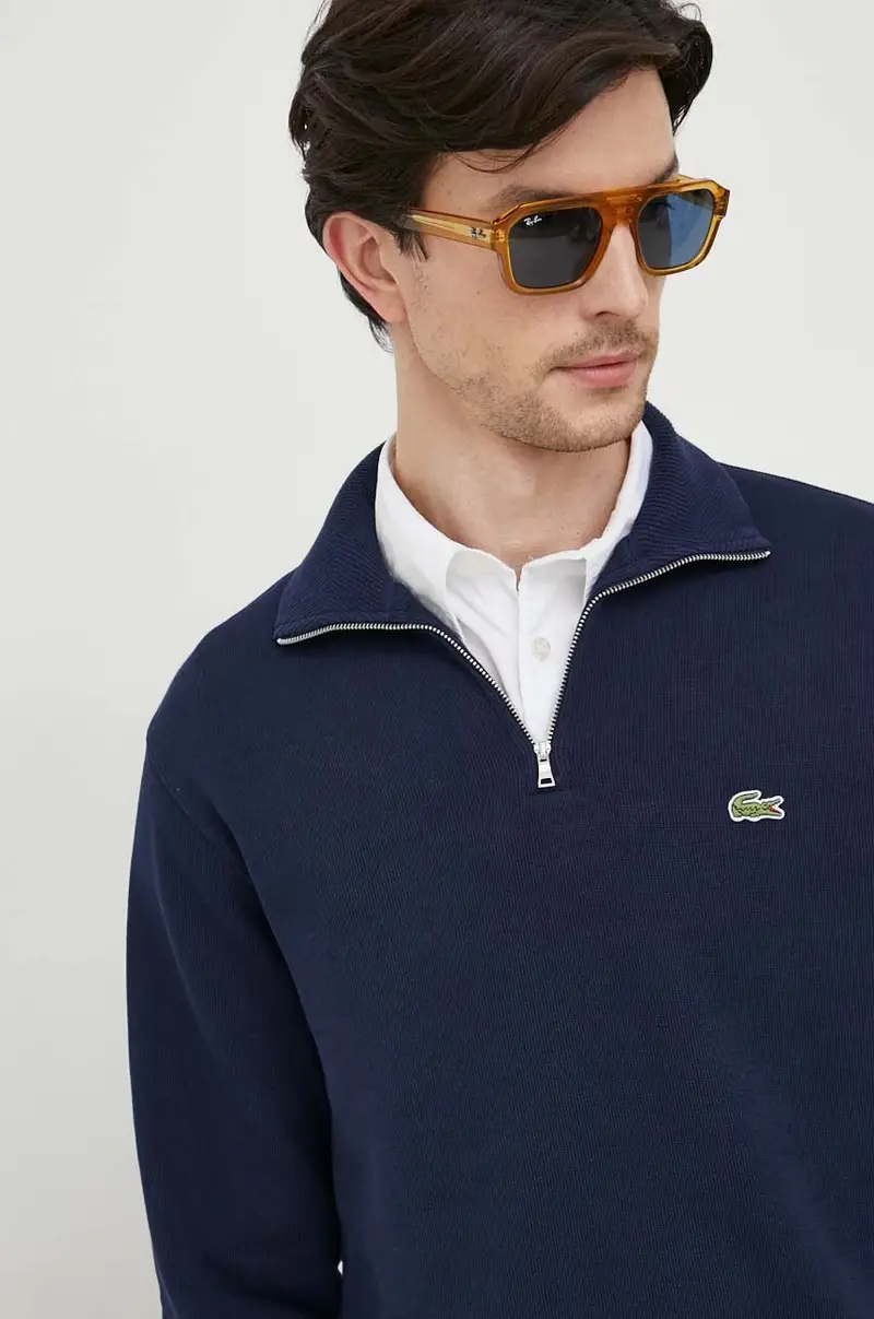Lacoste Maglione in cotone blu navy miniatura 4