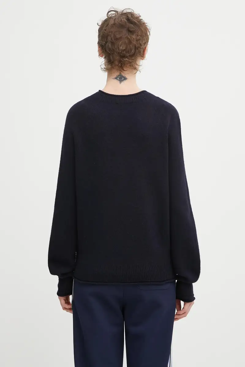 maglione in lana Blu navy miniatura 3