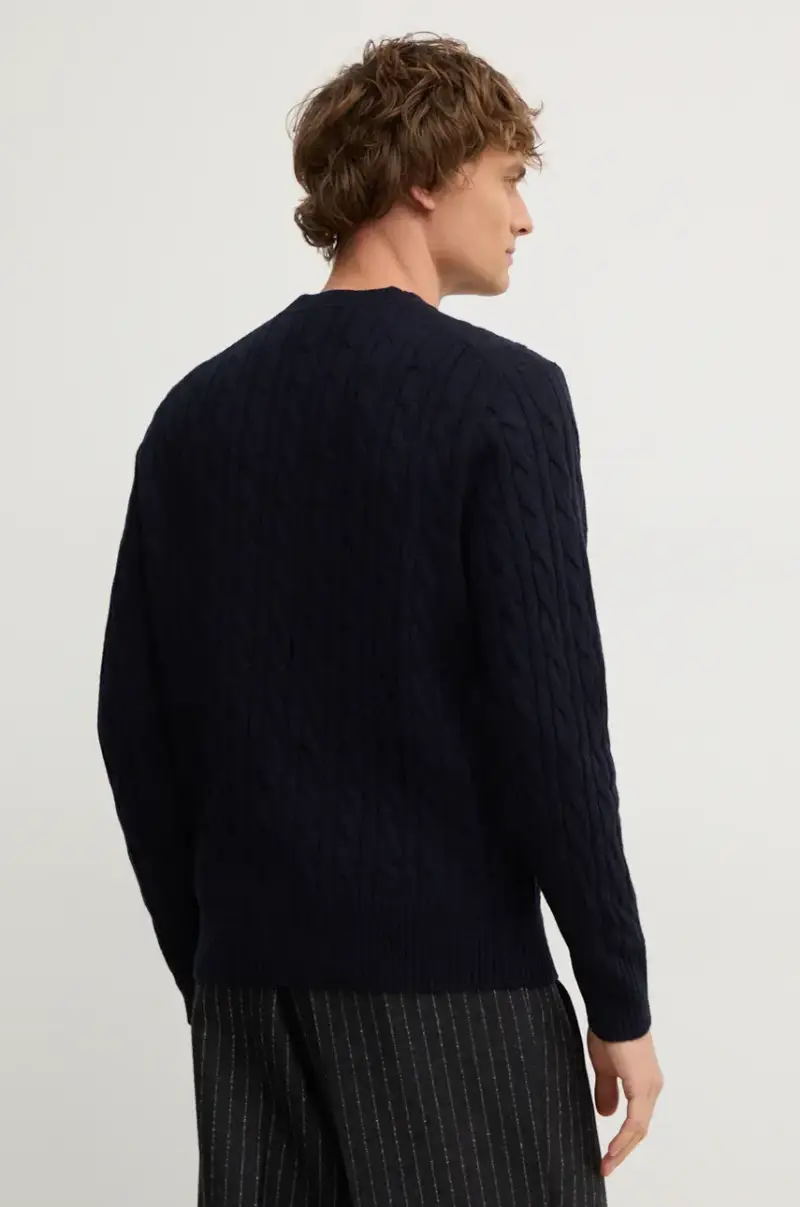 maglione in lana Blu navy miniatura 3