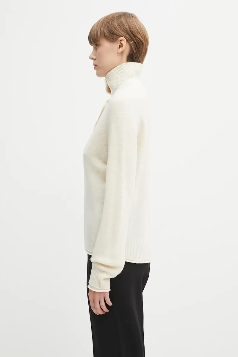 maglione in lana donna colore beige AF4010 miniatura 2