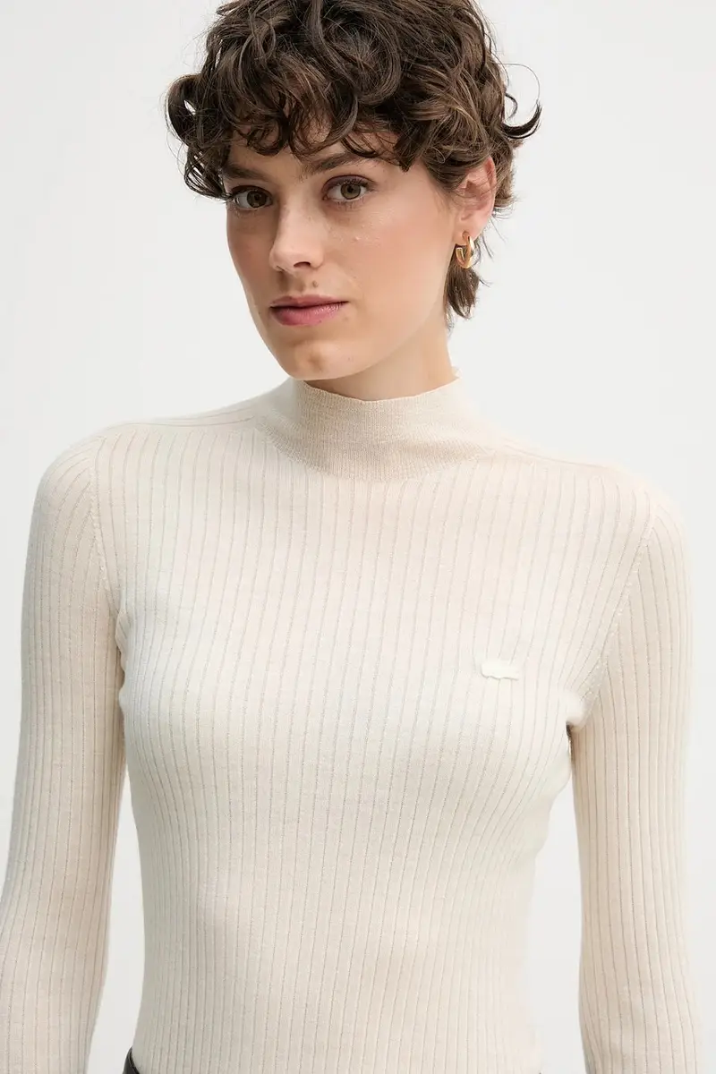 maglione in lana donna colore beige AF4189 miniatura 4