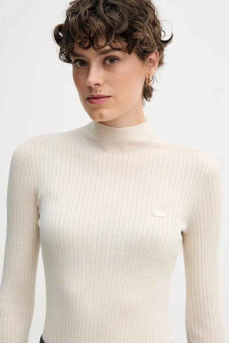 maglione in lana donna colore beige AF4189 miniatura 4