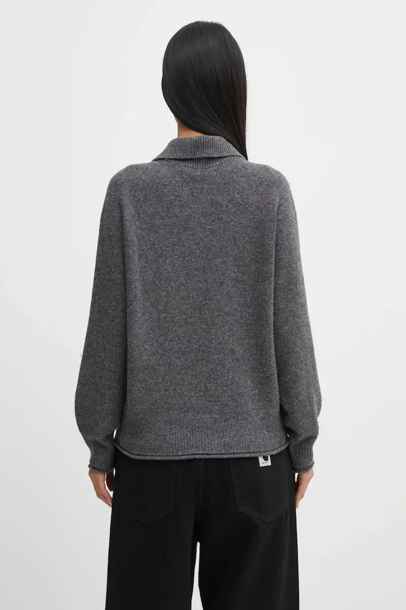 maglione in lana donna colore grigio AF4010 miniatura 3