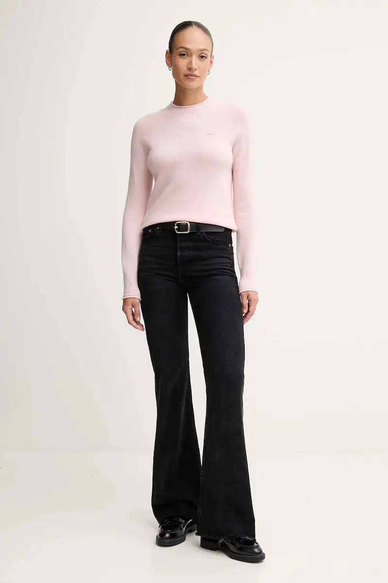 maglione in lana donna colore rosa AF4160 miniatura 2