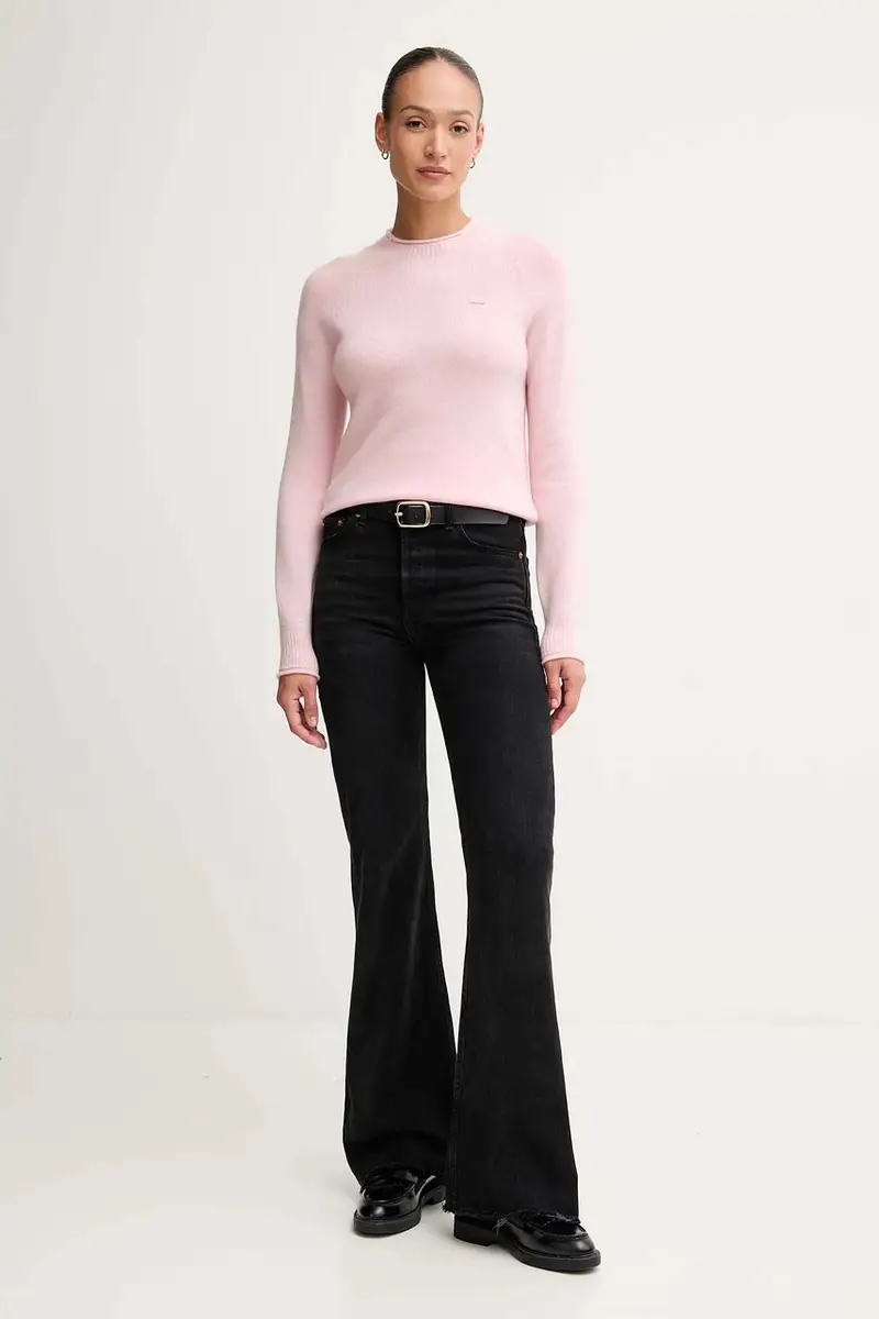 maglione in lana donna colore rosa AF4160 miniatura 2