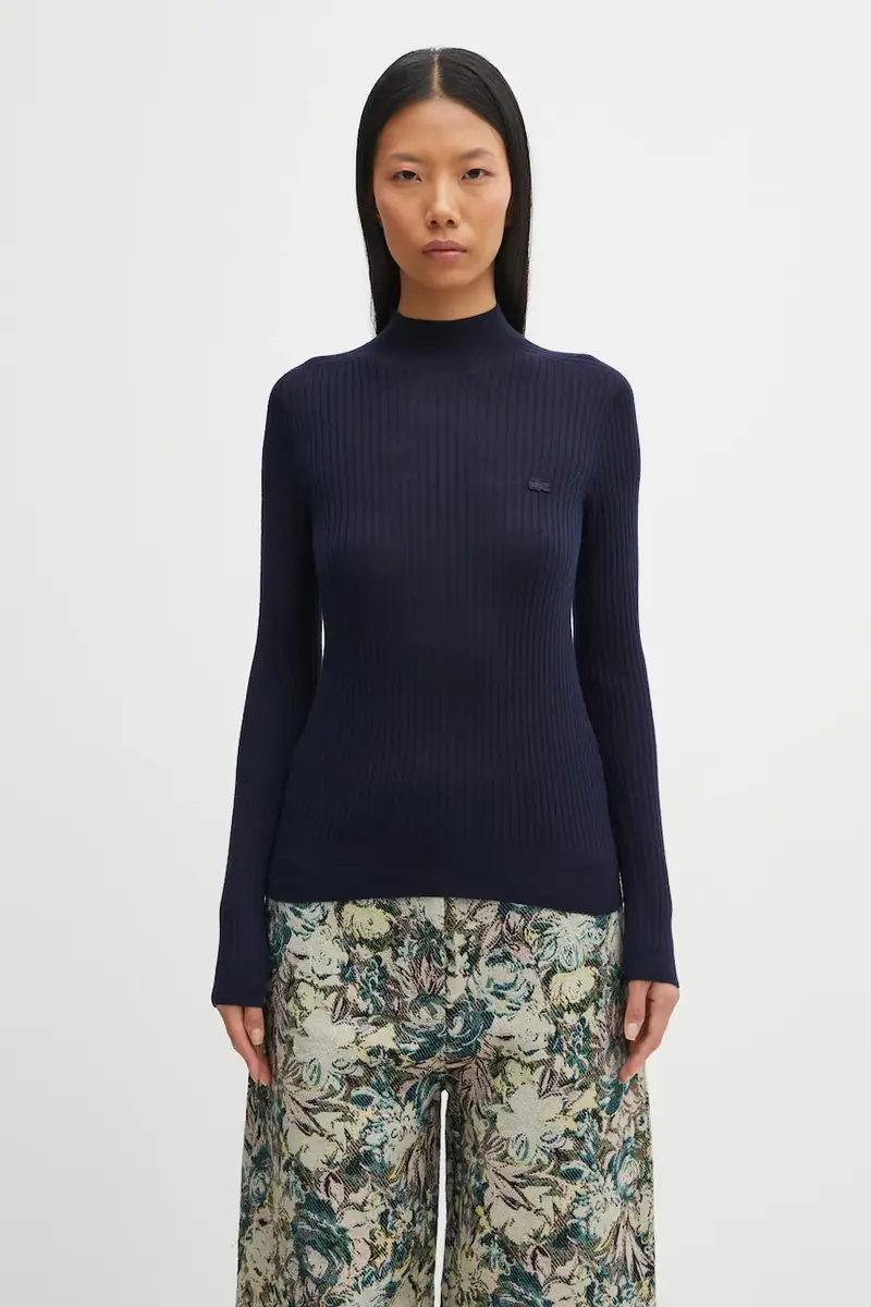 maglione in lana donna colore verde AF4189 Blu navy