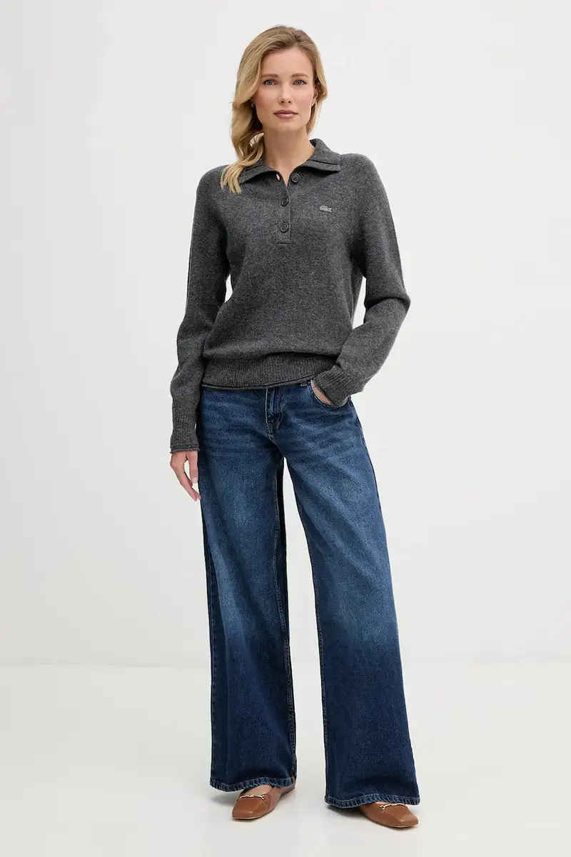 maglione in lana Grigio miniatura 2