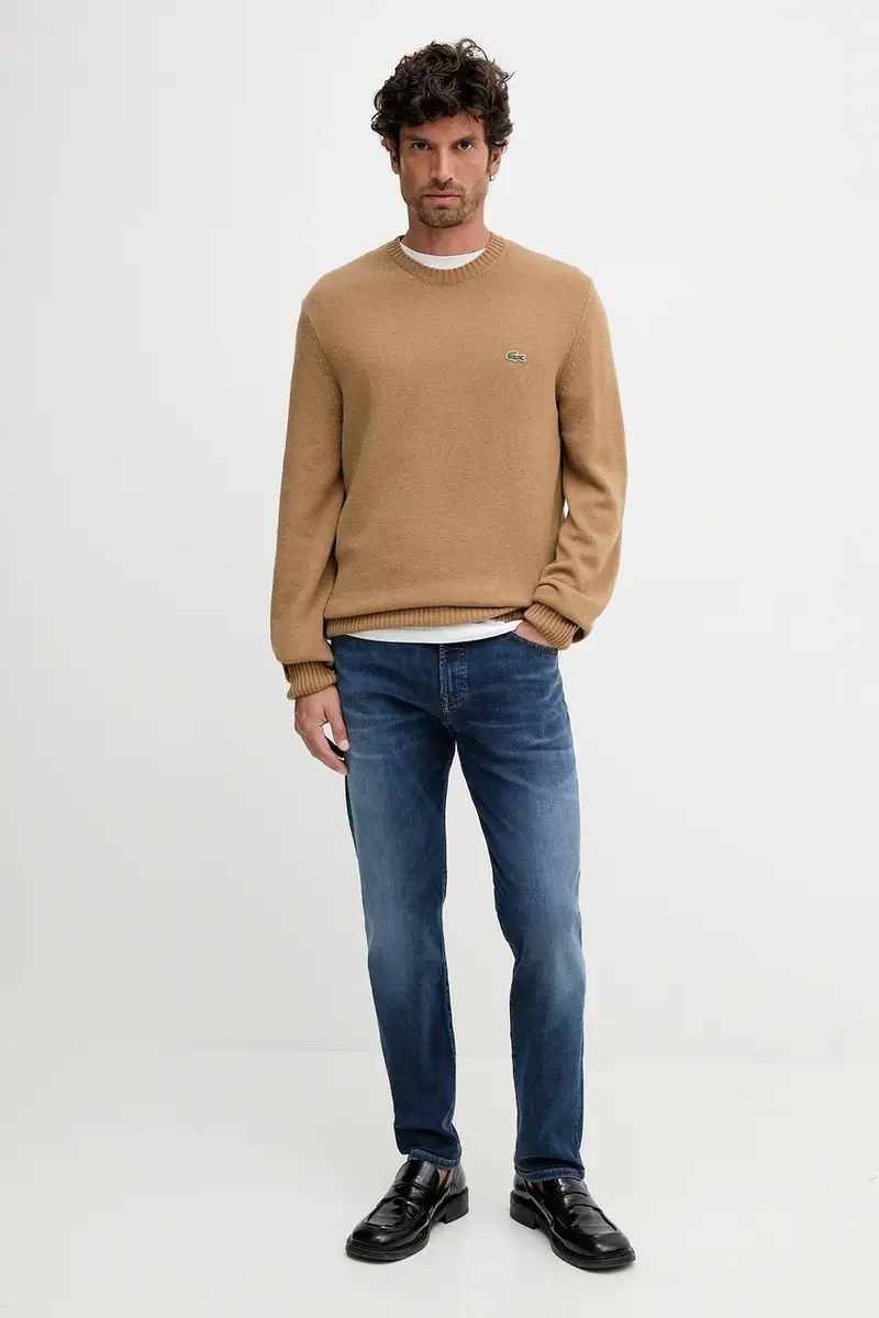 maglione in lana uomo colore marrone AH2916 miniatura 2