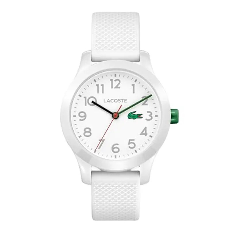 Lacoste Orologio Analogico al Quarzo da Bambini Collezione LACOSTE.12.12 KIDS con Cinturino in Silicone Bianco