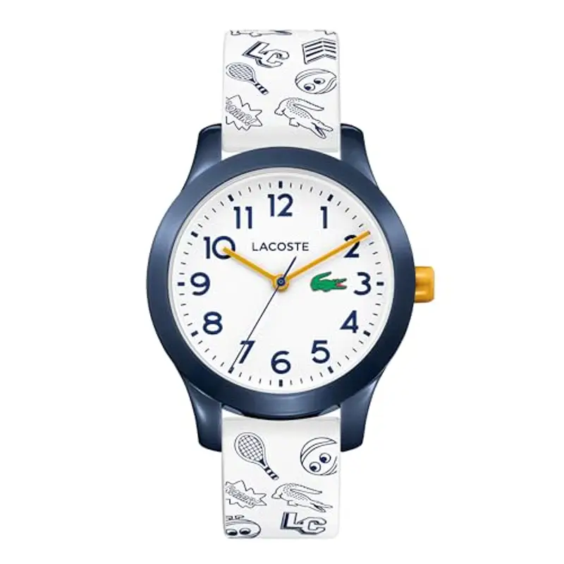 Lacoste Orologio Analogico al Quarzo da Bambini Collezione LACOSTE.12.12 KIDS con Cinturino in Silicone Bianco