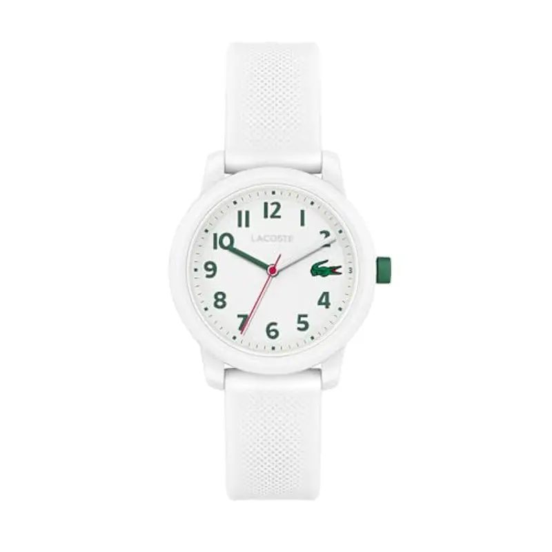 Lacoste Orologio Analogico al Quarzo da Bambini Collezione LACOSTE.12.12 KIDS con Cinturino in Silicone Bianco