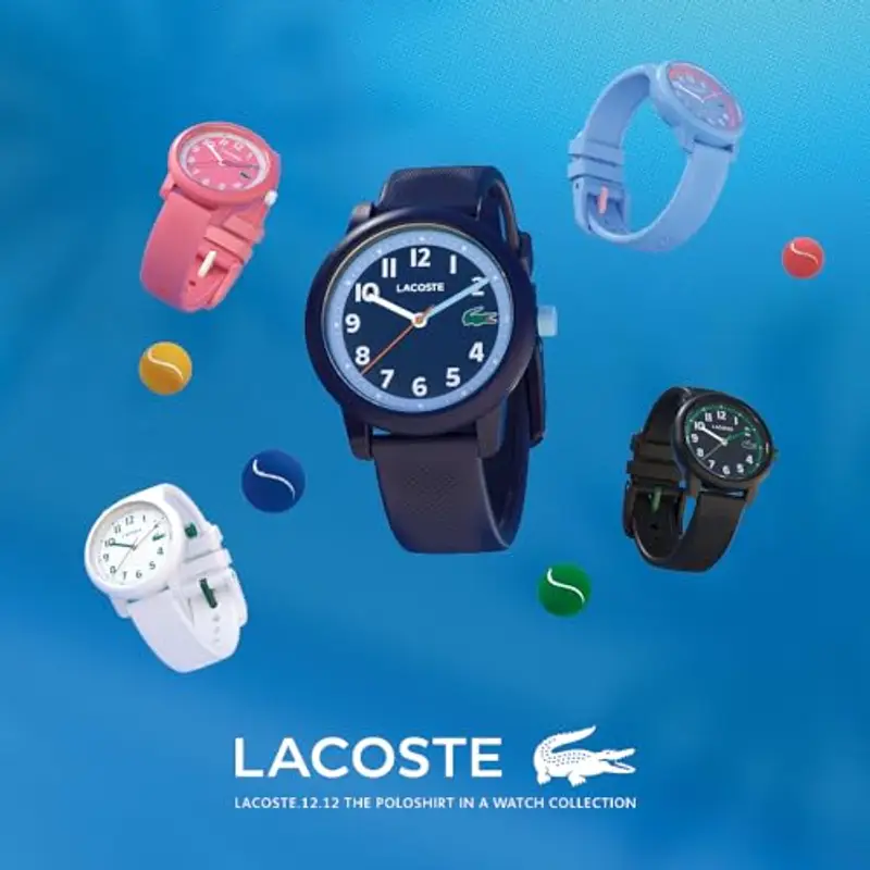 Lacoste Orologio Analogico al Quarzo da Bambini Collezione LACOSTE.12.12 KIDS con Cinturino in Silicone Blu Navy miniatura 3