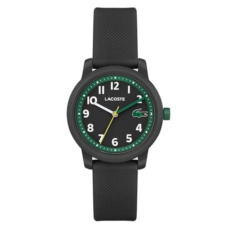 Lacoste Orologio Analogico al Quarzo da Bambini Collezione LACOSTE.12.12 KIDS con Cinturino in Silicone Nero