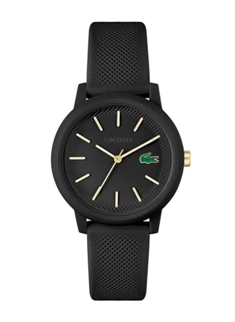 Lacoste Orologio Analogico al Quarzo da Donna Collezione LACOSTE.12.12 con Cinturino in Silicone Nero - 2001212