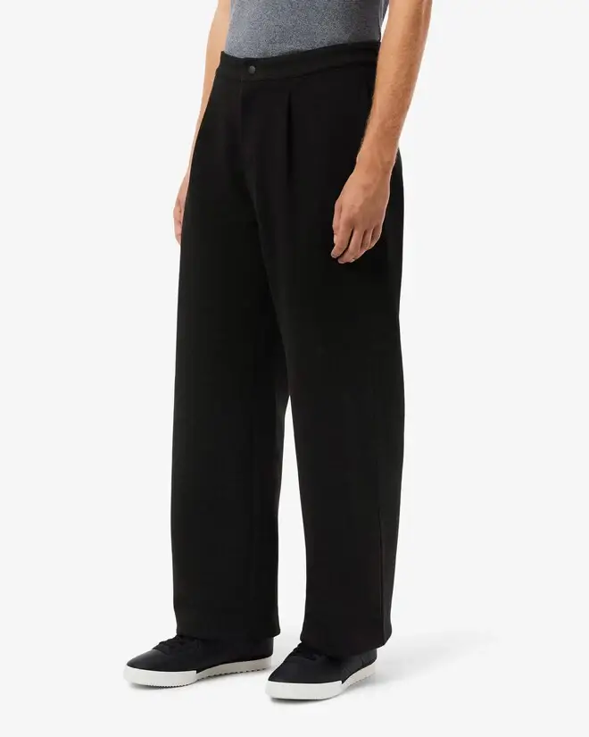 Pantalone in piqué con pinces nero